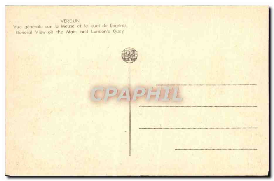 CPA Verdun Vue Generale Sur La Meuse et le quai de londre — Rückseite