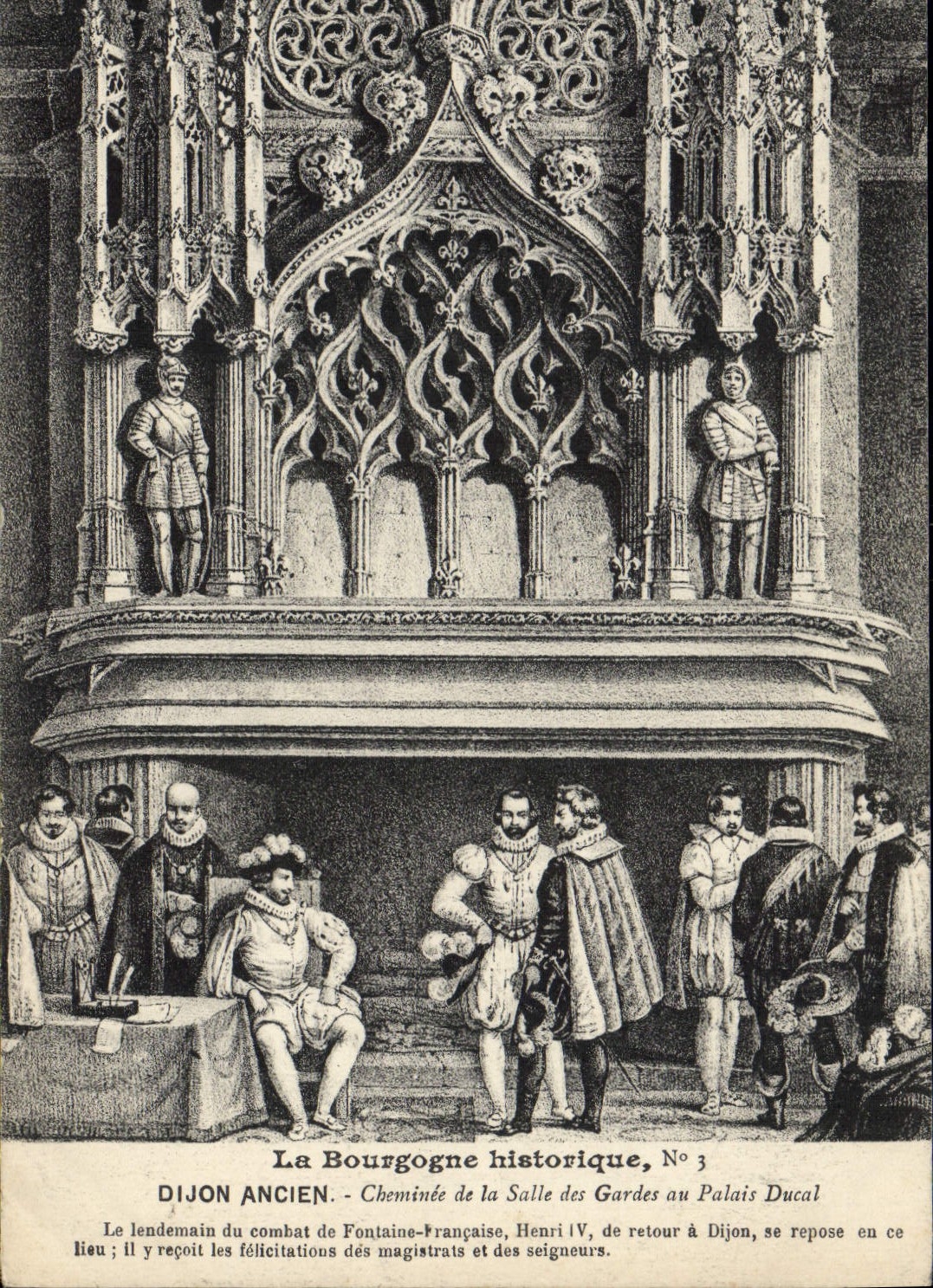 Dijon Ancien — Cheminée de la Salle des Gardes au Palais Ducal — La Bourgogne historique, No 3