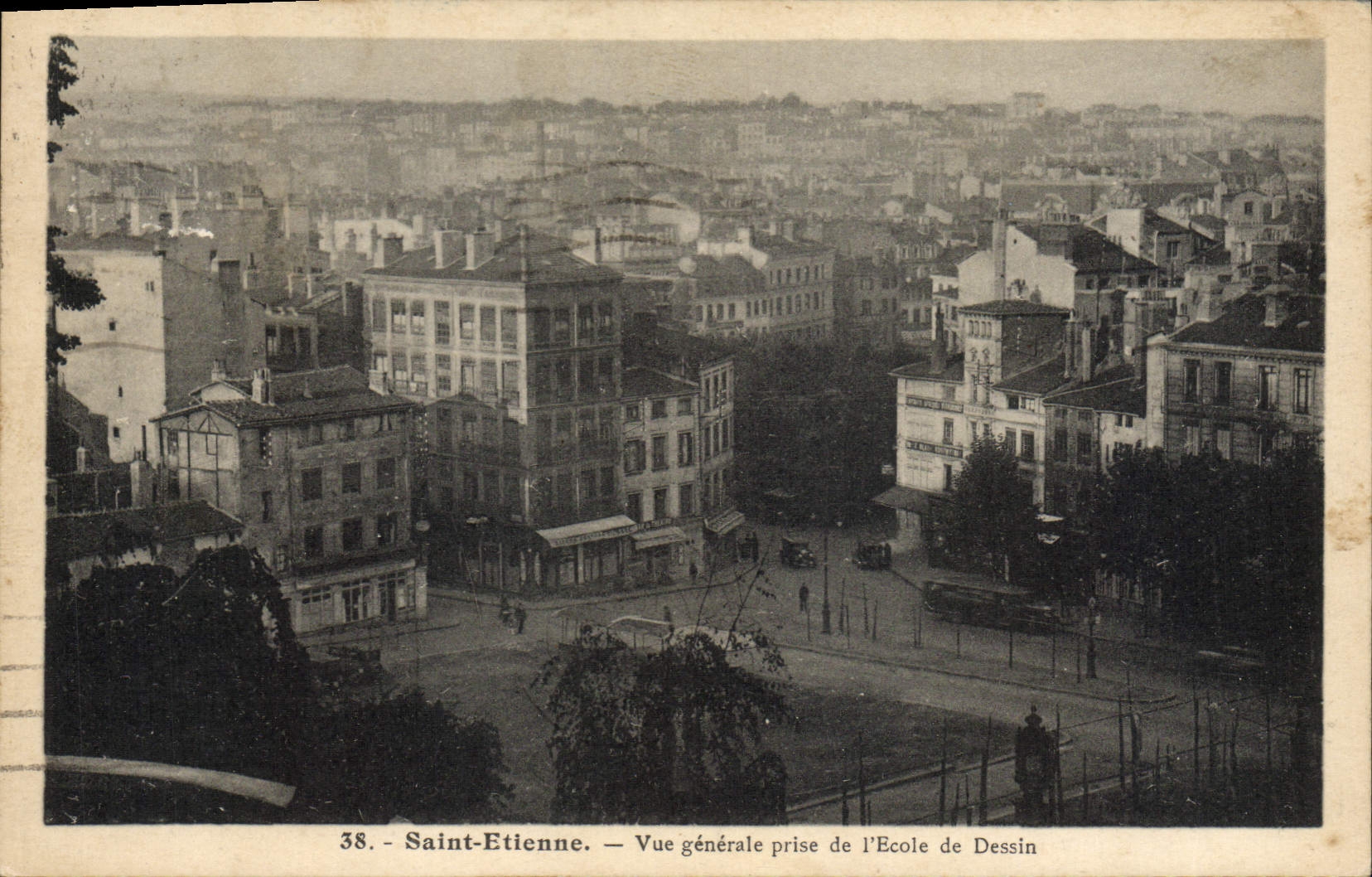 CPA Saint Etienne Vue Generale Prise De l'Ecole De Dessin