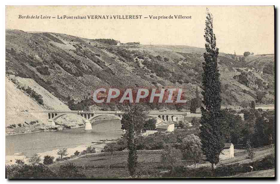 CPA Le Pont reliant Vernay A Villerest Vue Prise De Villerest