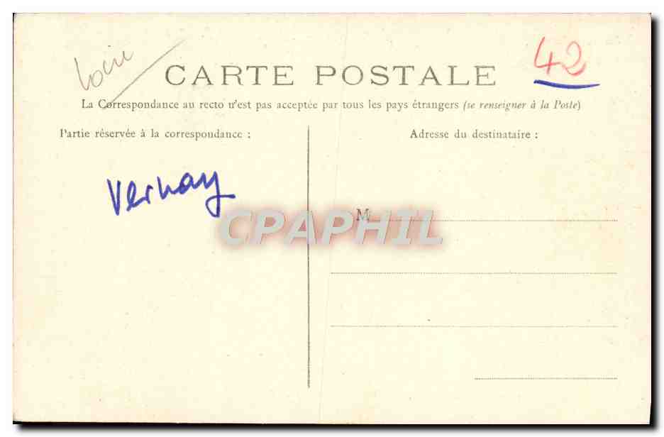 CPA Le Pont reliant Vernay A Villerest Vue Prise De Villerest — Rückseite