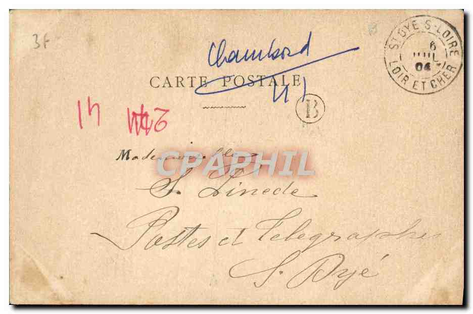 CPA Chambord L'Eglise — Verso