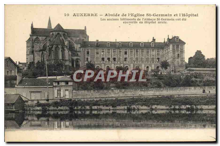 CPA Auxerre Abside De l'Eglise St Germain Et I'Hopital