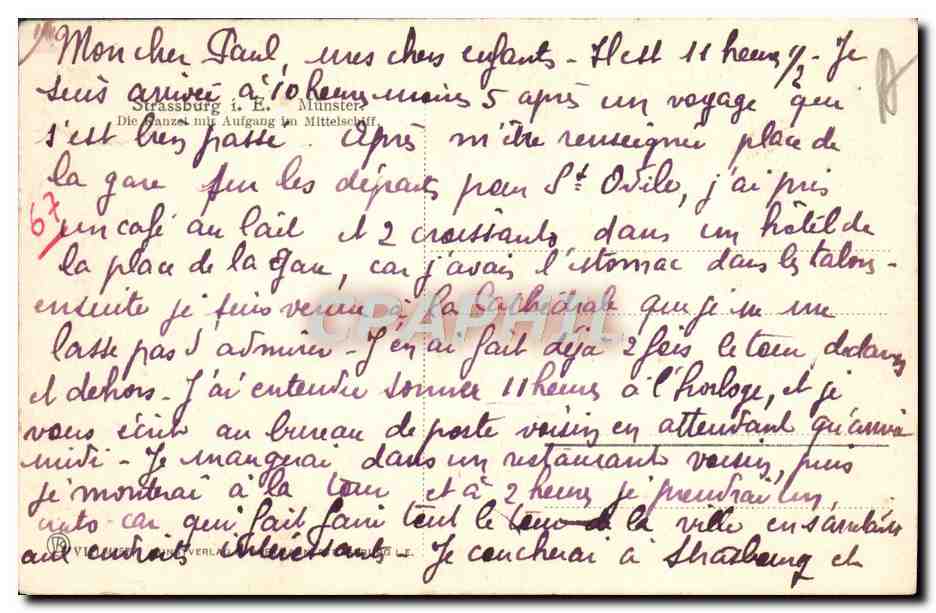 CPA Strassburg Munster — Verso