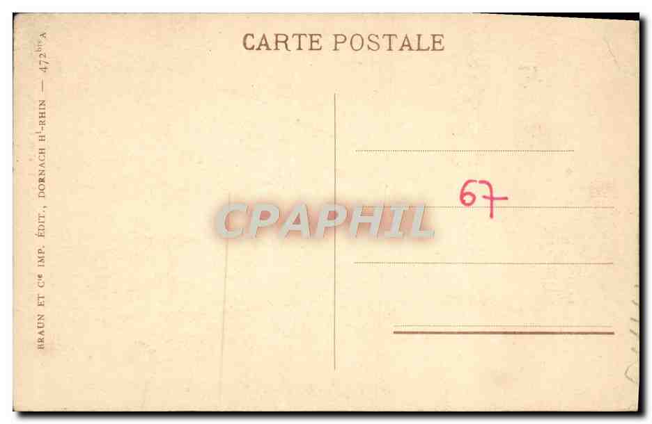 CPA Strasbourg Cathedrale Portail Central — Verso