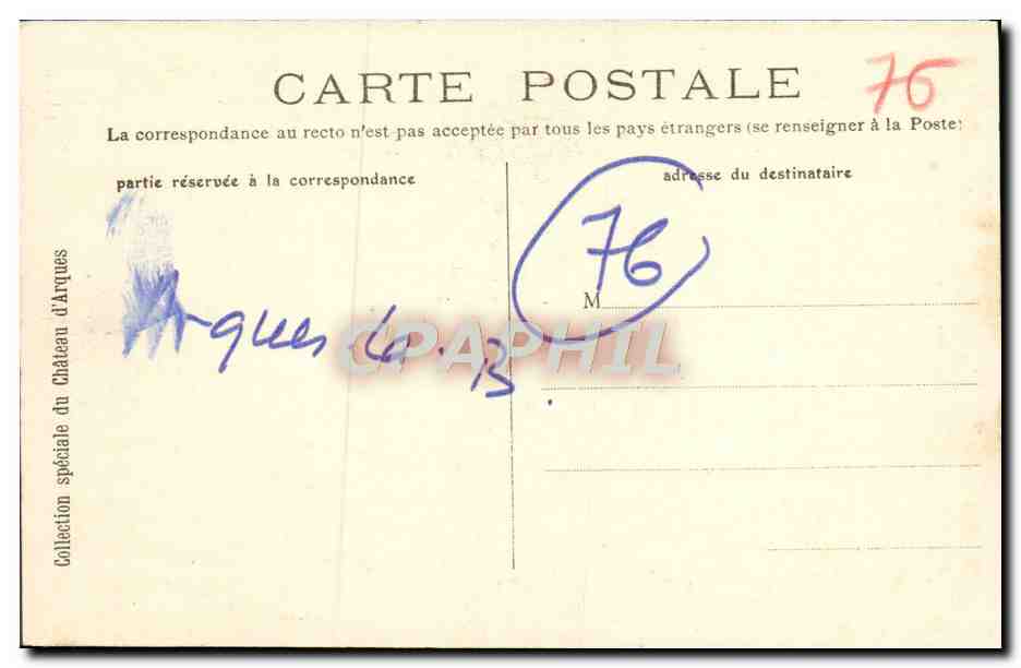 CPA Chateau D'Arques La Bataille Exterieur Pont levis — Rückseite