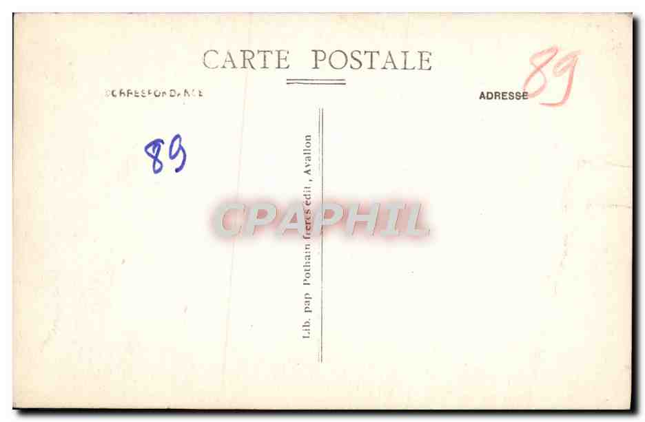 Vallée de la CURE - PIERRE-PERTHUIS — La Roche Percée — Lib. pap. Pothain, Avallon — Rückseite
