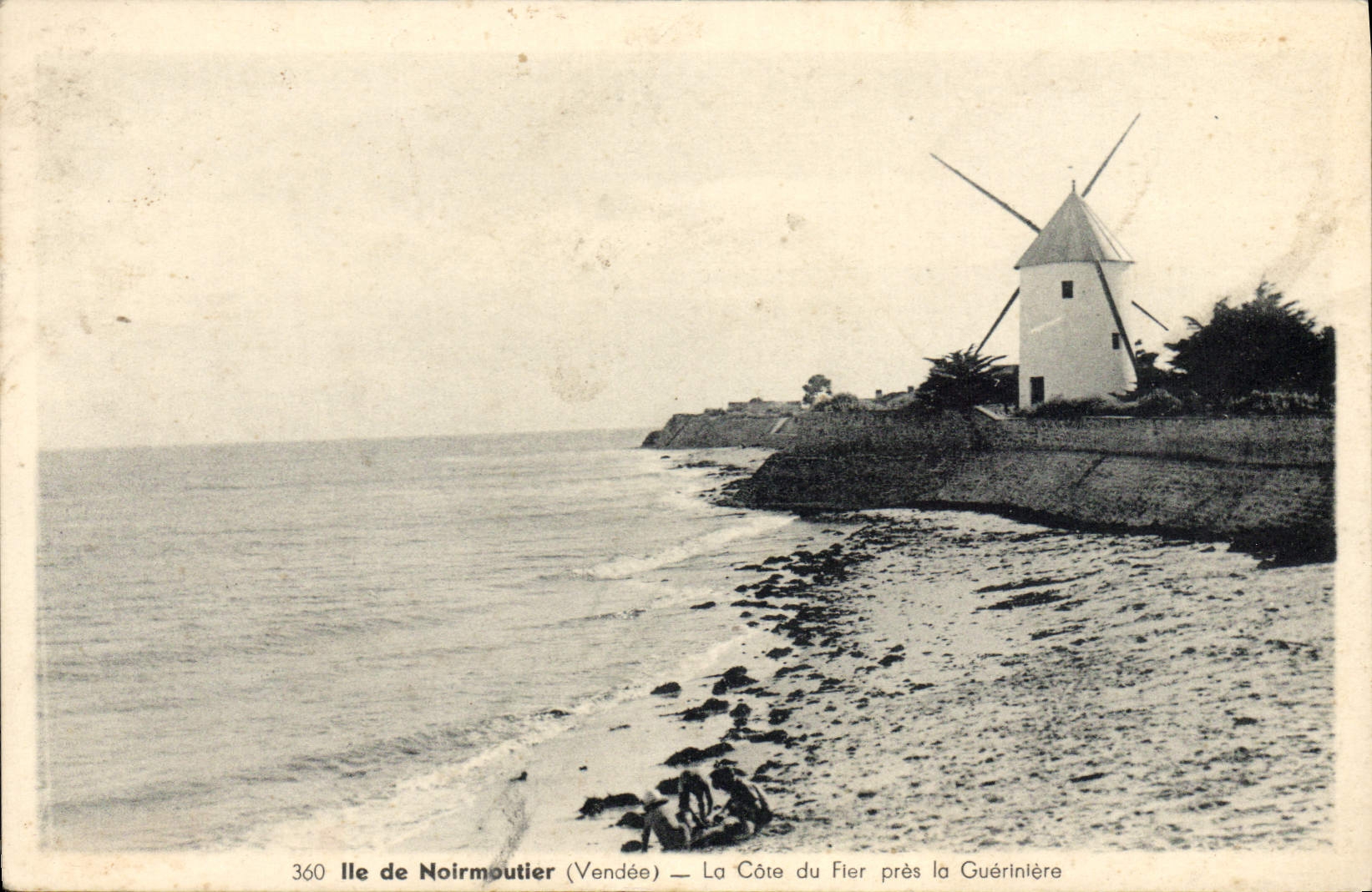 CPA Ile De Noirmoutier La Cote Du Fier Pres La Gueriniere Moulin a vent