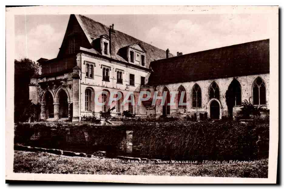 CPA Abbaye de St Wandrille L'entree du refectoire