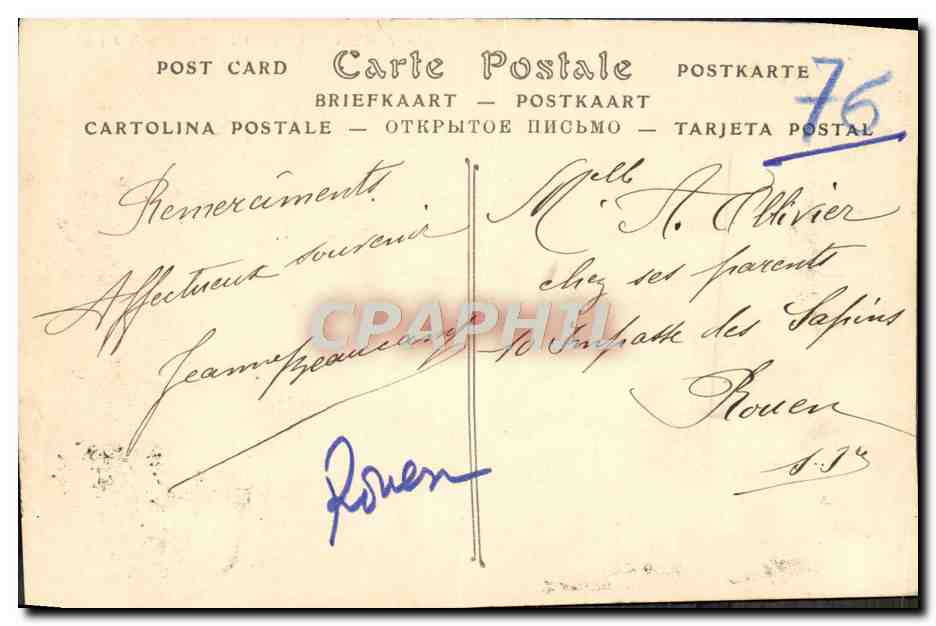 CPA Rouen Le Pont Boieldieu — Verso