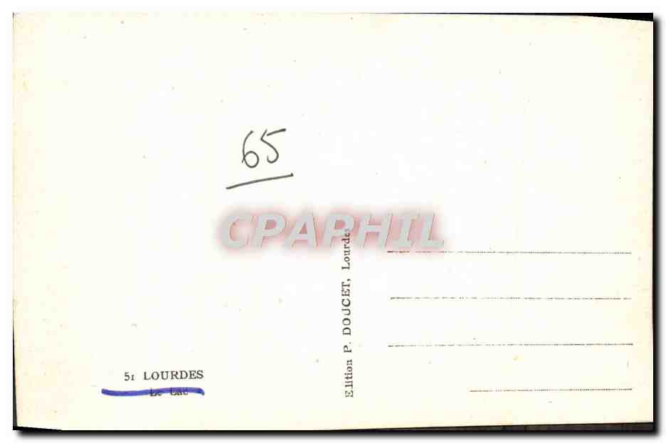 CPA Lourdes Le Lac — Verso