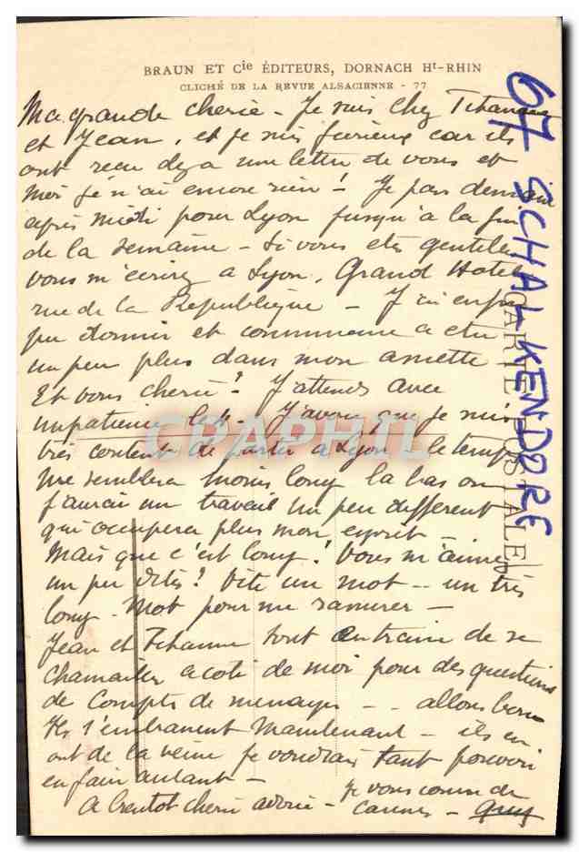 CPA Schalckendorf — Verso