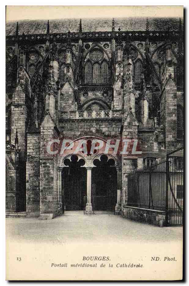 CPA Bourges Portail Meridional De La Cathedrale