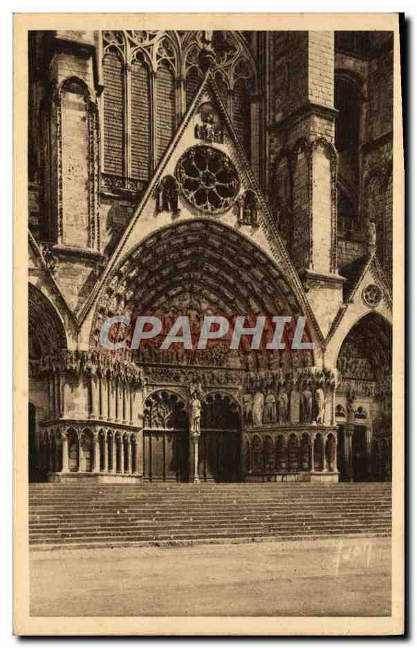 Bourges (Cher) — La cathédrale - Porche central — Les Éditions d'Art AVON, Paris