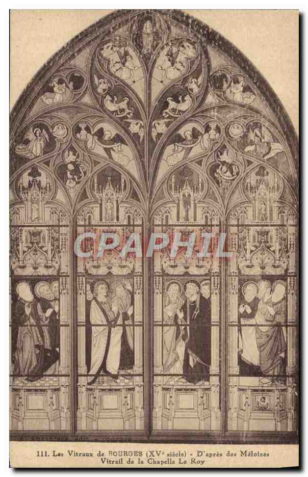CPA Bourges Les vitraux D'apres des Meloizes Vitrail de la Chapelle Le Roy