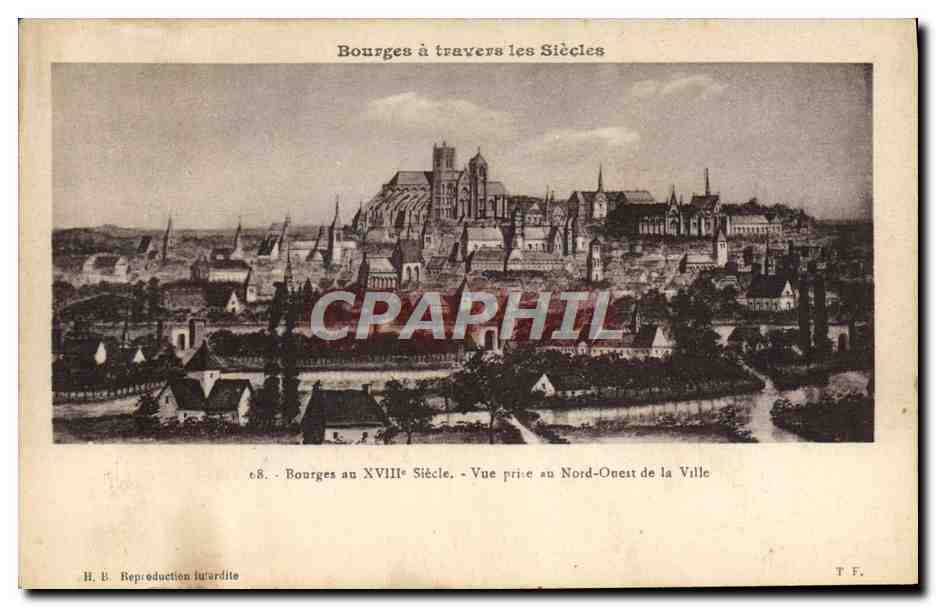 CPA Bourges Vue prise au Nord Ouest de la Ville