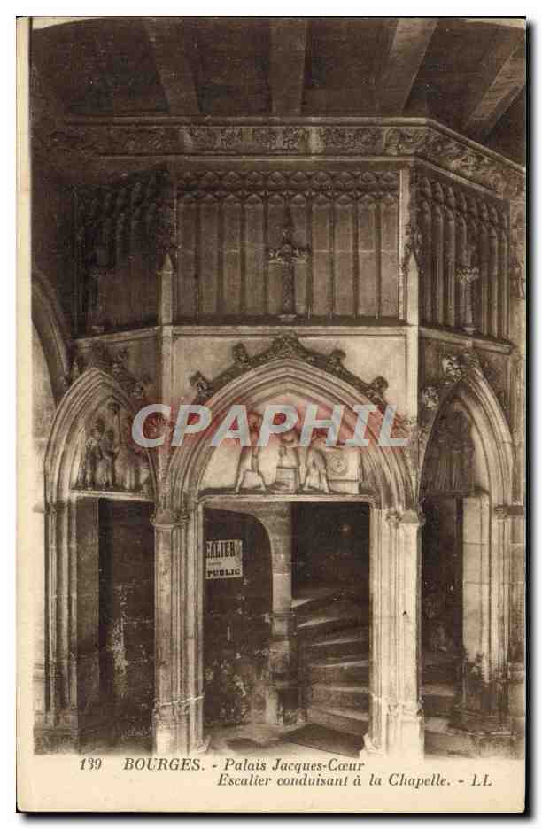 CPA Bourges Palais Jacques Coeur Escalier Conduisant a la Chapelle