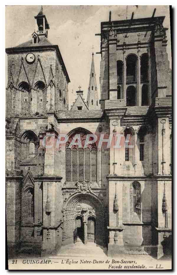 CPA Guingamp L'Eglise Notre Dame de Bon Secours