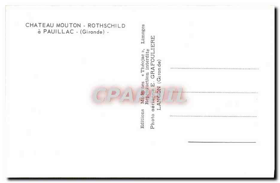 CPM Pauillac Chateau Mouton Rothschild a Pauillac — Back