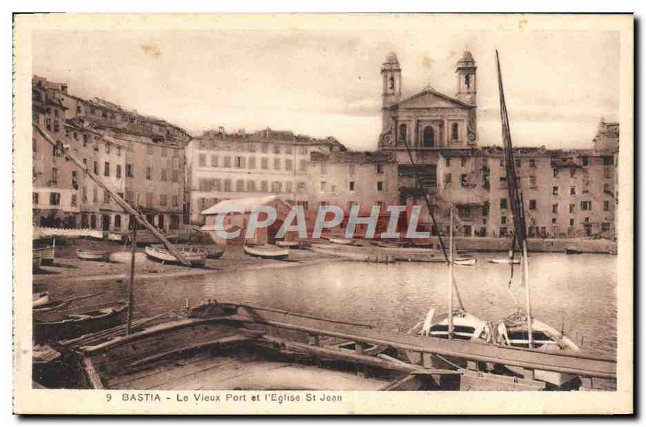 Bastia - Le Vieux Port et l'Église St Jean — Édition Vve Roman Cortizza