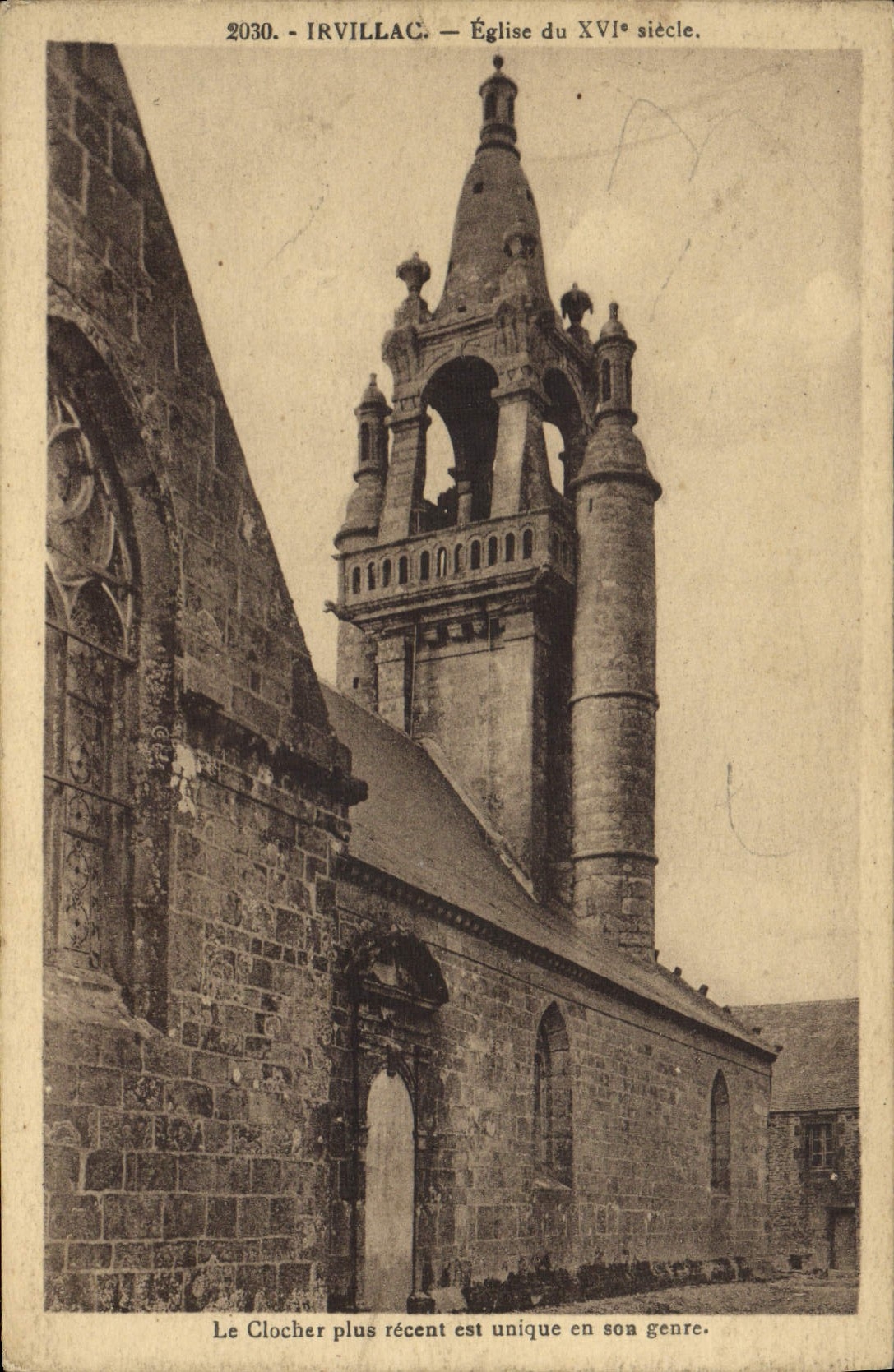 CPA Irvillac Eglise du XVI Siecle Le Clocher 