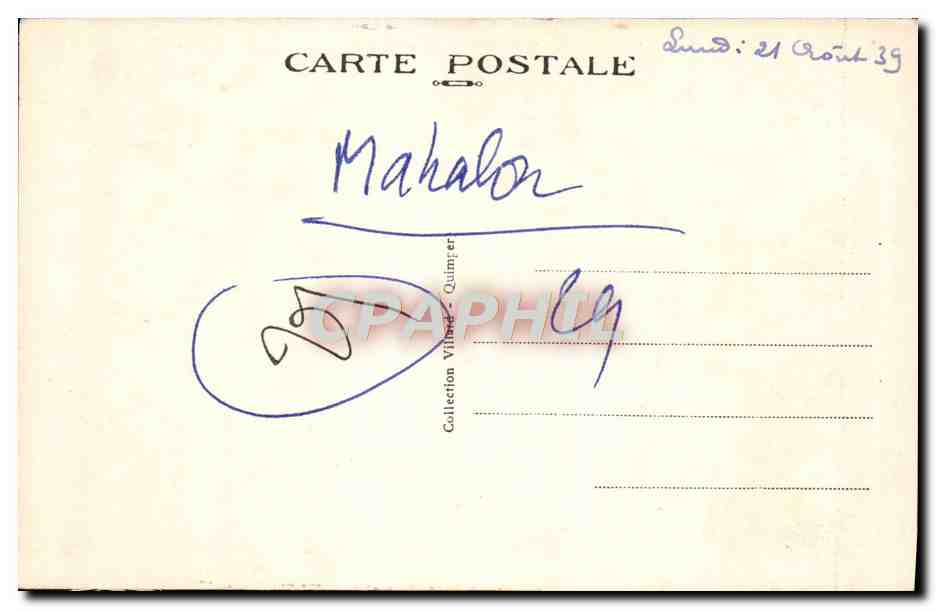 CPA Calvaire et Portail de St Tugen Route d'Audierne a la Pointe du Raz — Rückseite