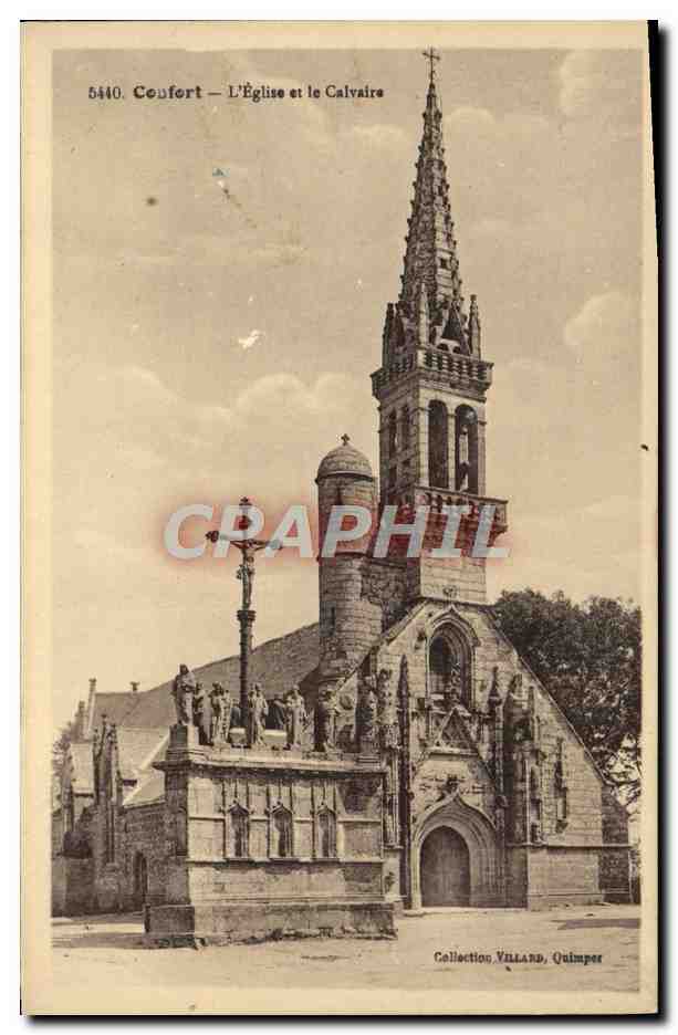 CPA Confort L'Eglise et le Calvaire