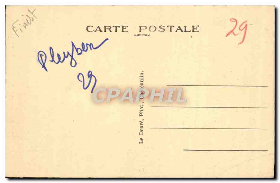 CPA Pleyben Vue d'Ensemble de la Sacristie de L'Abside et des Clochers — Rückseite