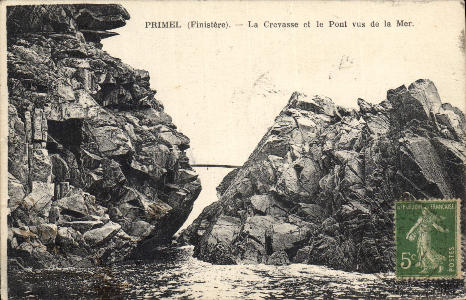 CPA Primel La Crevasse et le Pont vus de la Mer