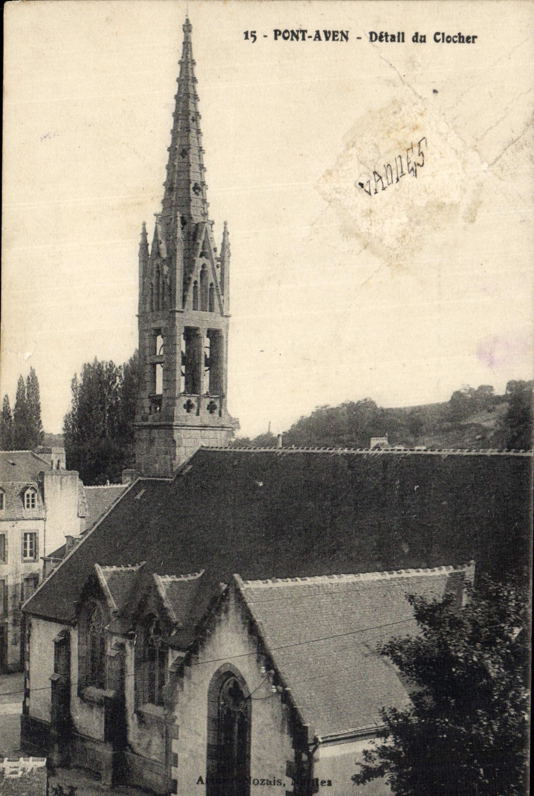 CPA Pont Aven Detail du Clocher