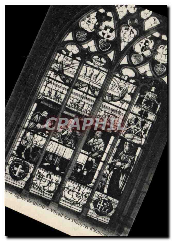 CPA Eglise de Brou Vitrail des Disciples d'Emmaus