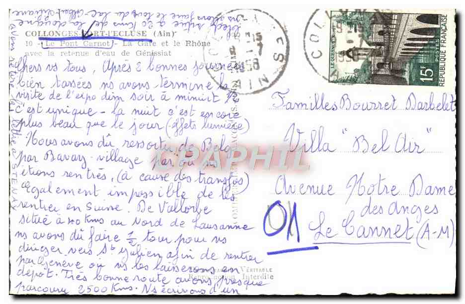 Le Pont Carnot — La Gâté et le Rhône — Collonges-sur-l'Arbresle (Ain) — Verso