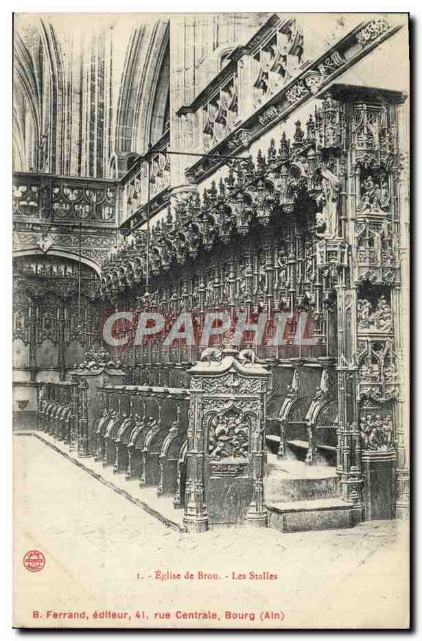 Église de Brou — Les Stalles — B. Ferrand, éditeur, 41, rue Centrale, Bourg (Ain)