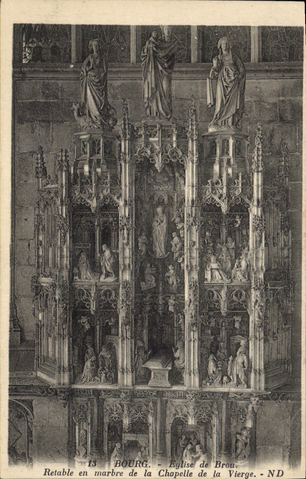Retable en marbre de la Chapelle de la Vierge - Bourg
