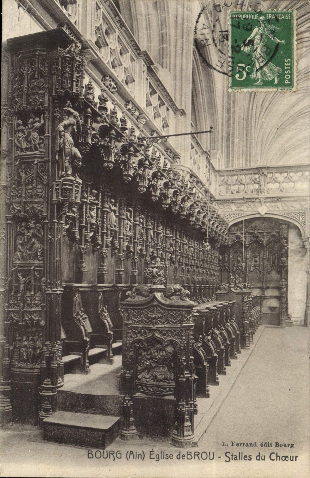 Bourg (Ain) - Kirche von Brou - Chorstühle — L. Ferrand, Verleger, Bourg