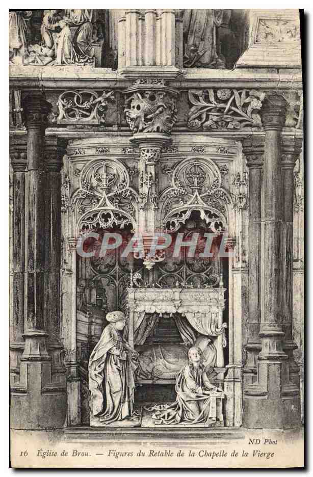 CPA Bourg Eglise de Brou Figures du Retable de la Chapelle de la Vierge