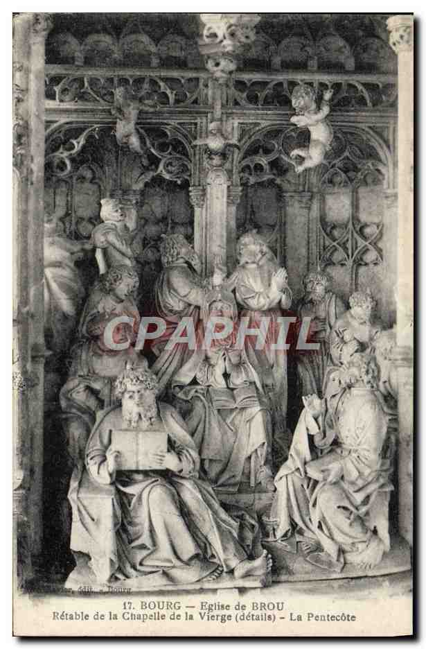 CPA Bourg Eglise de Brou Retable de la Chapelle de la Vierge La pentecote