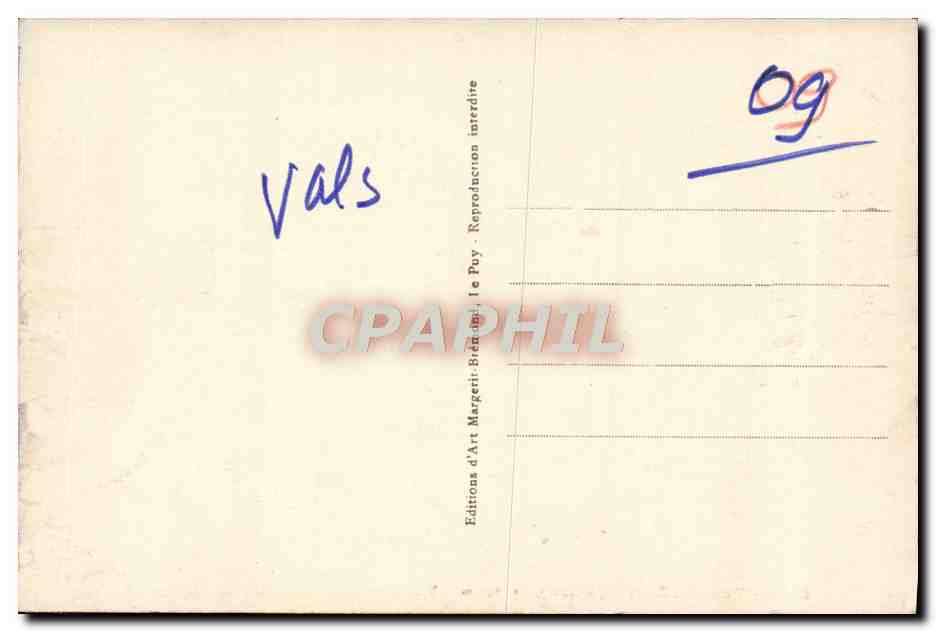 CPA Vals Les Bains Vue Generale Quartier de l'Eglise — Rückseite