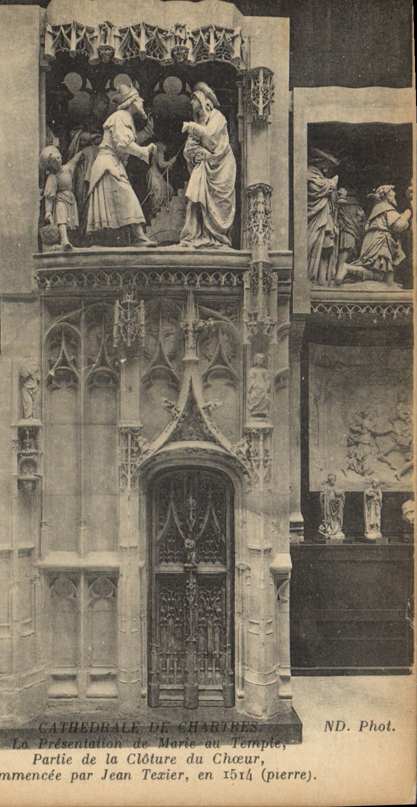 Cathédrale de Chartres — La Présentation de Marie au Temple, partie de la clôture du chœur, commencée par Jean Tezier en 1514 (pierre)