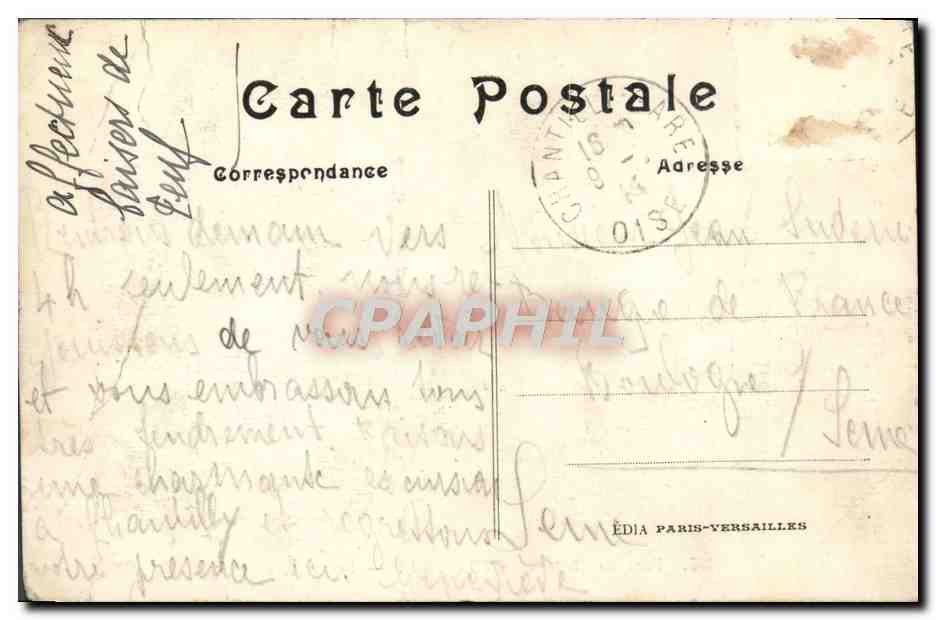 Parc du Château de CHANTILLY — Les trois allées — ÉDIA PARIS-VERSAILLES n°103 — Rückseite