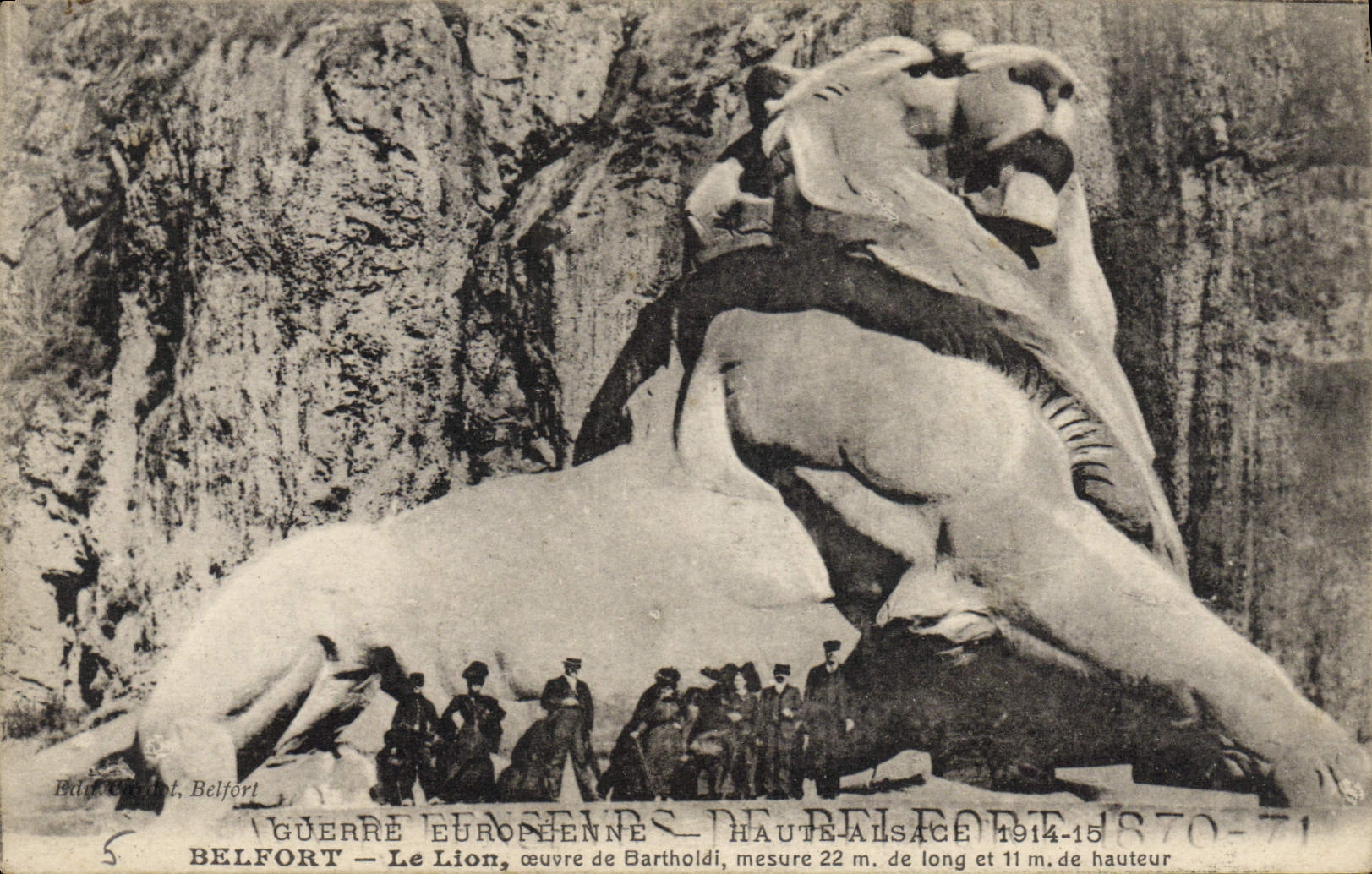 Belfort — Le Lion, œuvre de Bartholdi — Haute-Saône, 1914-15