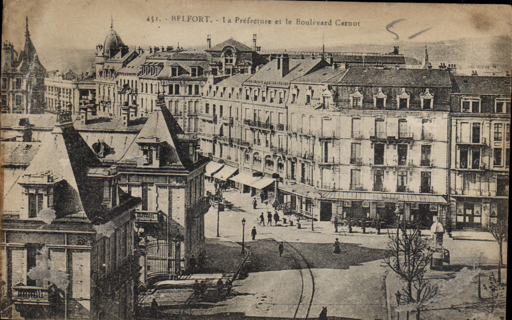 CPA Belfort La Prefecture Et La Boulevard Carnot