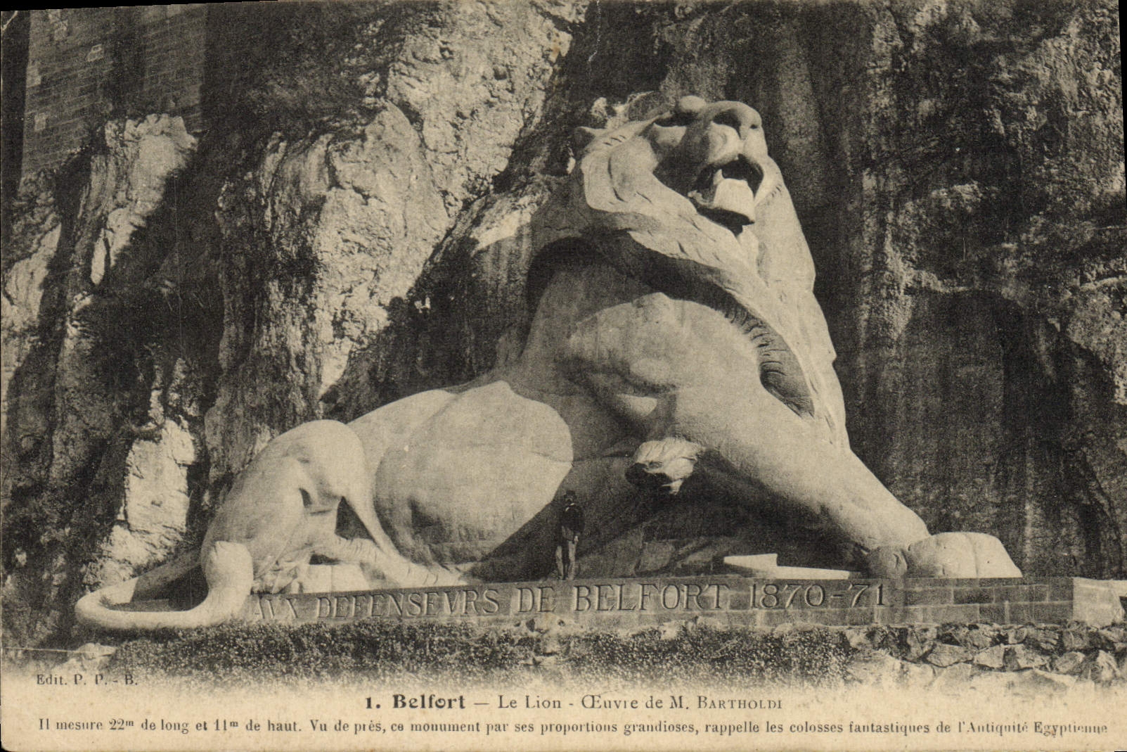 Belfort — Le Lion — Œuvre de M. Bartholdi — Édit. P. P. - B.
