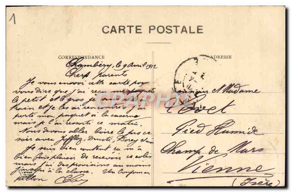 CPA Chambery Chateau Ducal Portail Saint Dominique — Rückseite