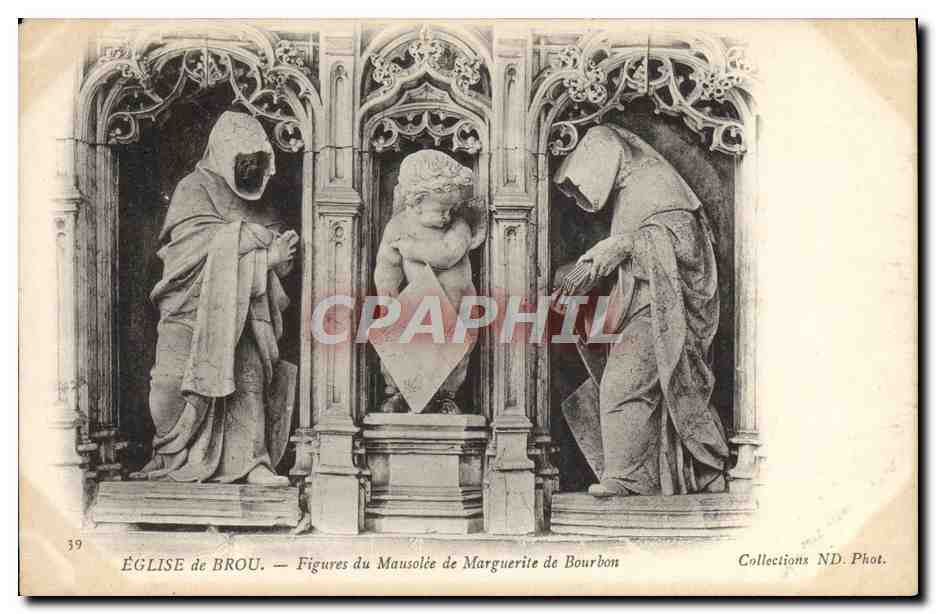 Église de Brou — Figures du Mausolée de Marguerite de Bourbon — Collections ND. Phot.