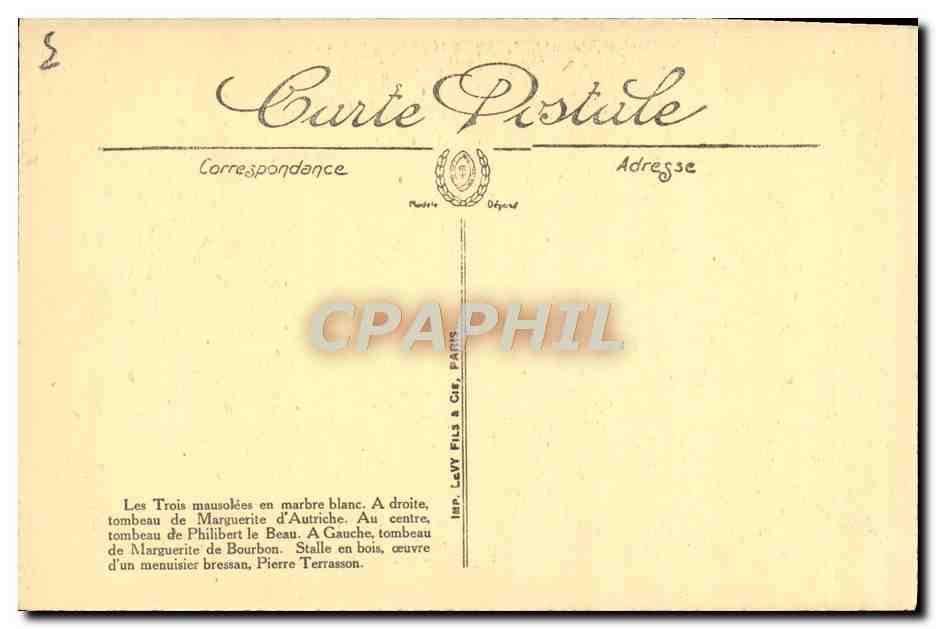 Bourg (Ain) — Die Kirche von Brou — Innenansicht — Verlag Baudouin Gayet, Paris — Rückseite