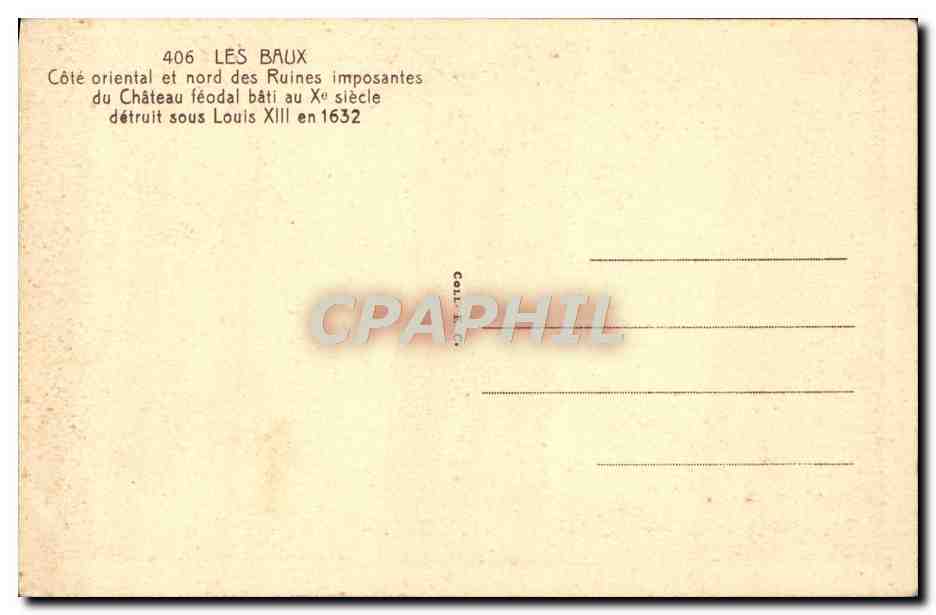Les Baux — Ruines imposantes — Côté oriental et nord du château féodal — Verso