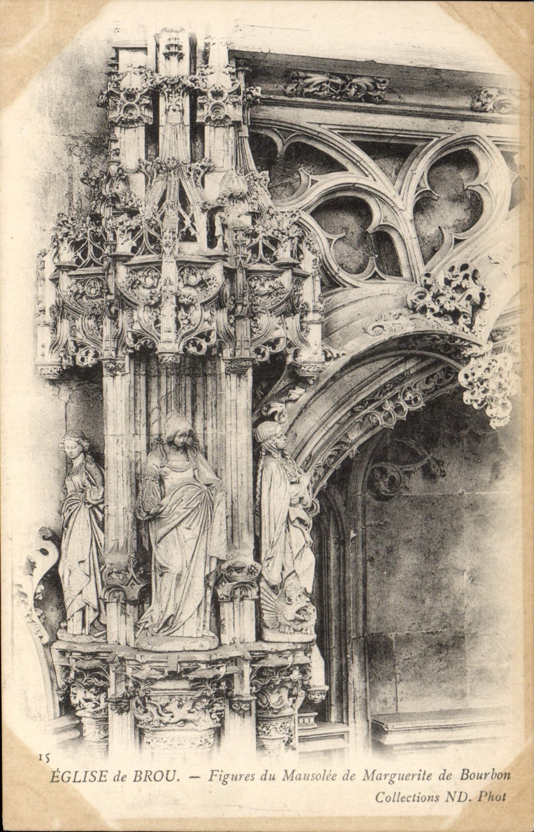 Église de Brou — Figures du Mausolée de Marguerite de Bourbon — Collections ND. Phot