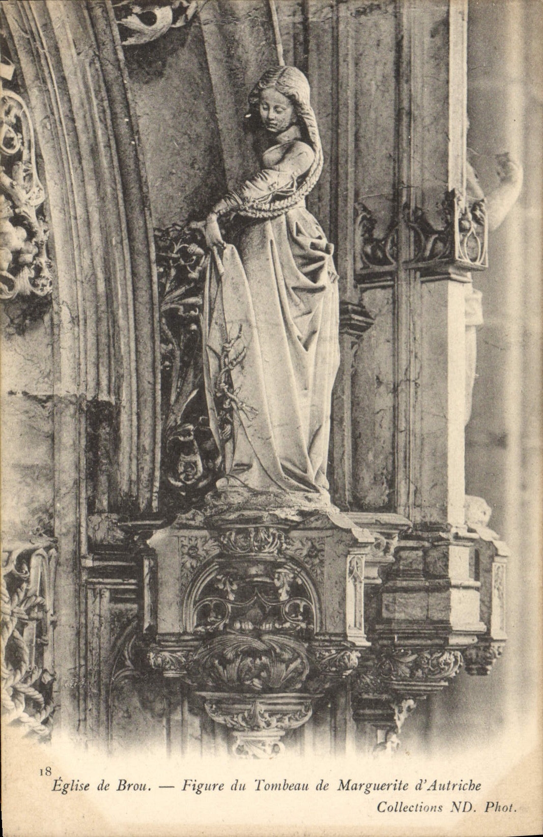 Église de Brou — Figure du tombeau de Marguerite d'Autriche — Collections ND. Phot.