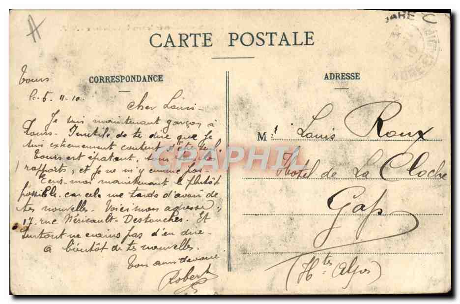 CPA Tours Vue Generale Vers La Cathedrale — Rückseite